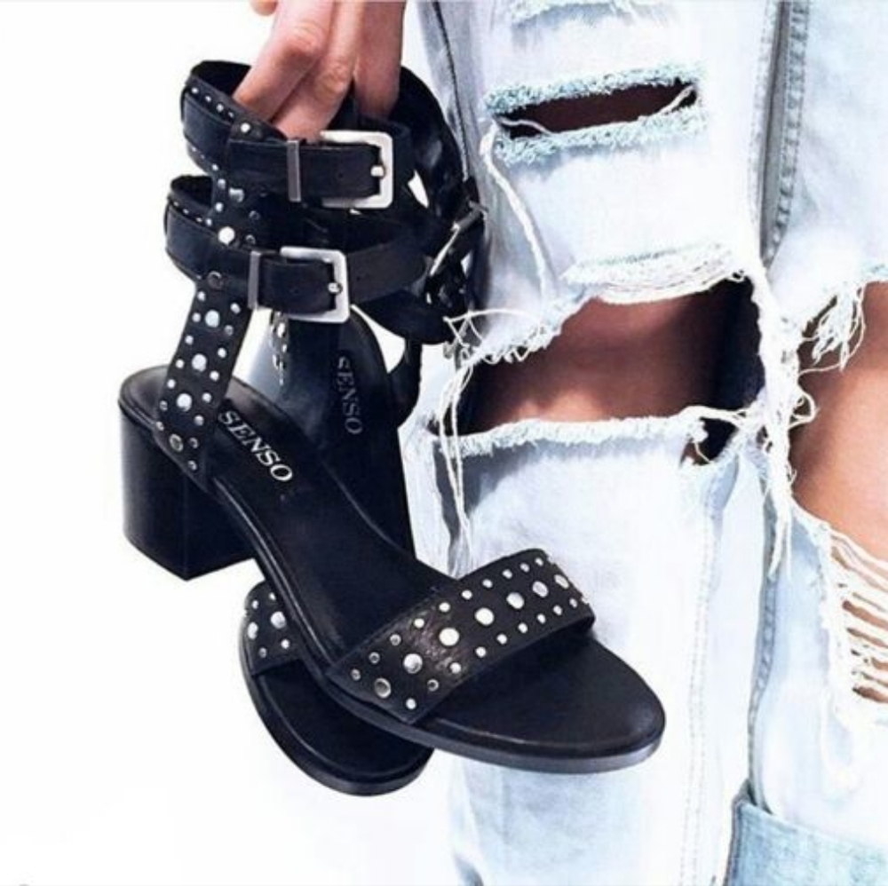Senso Studded Sandals in Black